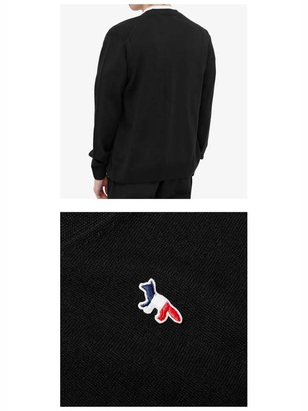 Tricolor Fox Patch Classic Cardigan Black - MAISON KITSUNE - BALAAN 6