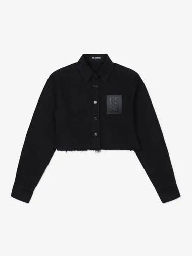 Logo Patch Low Cut Crop Shirt Black 231W2480099 - RAF SIMONS - BALAAN 1