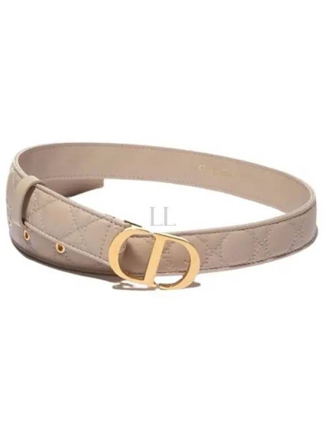 30MM Montaigne Cannage Calfskin Belt Powder Beige - DIOR - BALAAN 2