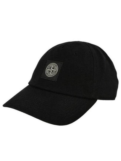 Pique 6 Panel Organic Cotton Ball Cap Black - STONE ISLAND - BALAAN 2