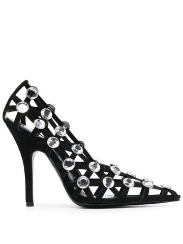 The Attico Grid 105Mm Rhinestone-Embellished Pumps, Brand Size 39 ( US Size 9 ) - THE ATTICO - BALAAN 1