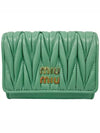 Matelasse Nappa Leather Card Wallet Sage Green - MIU MIU - BALAAN 2