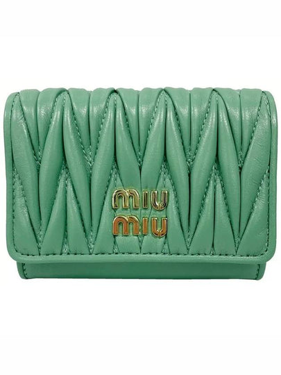 Matelasse Nappa Leather Card Wallet Sage Green - MIU MIU - BALAAN 2