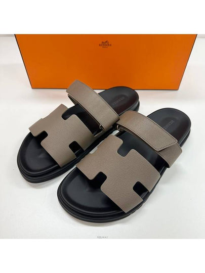 Chypre Calfskin Sandals Etoupe - HERMES - BALAAN 2