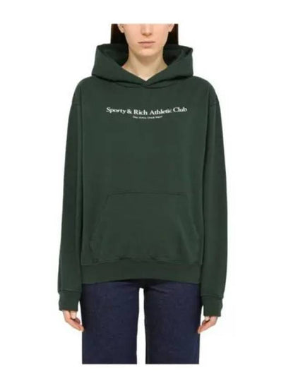 Athletic Club Logo Cotton Hoodie Dark Green - SPORTY & RICH - BALAAN 2