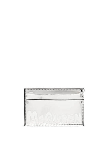 logo print silver tone card holder 7362301AATE - ALEXANDER MCQUEEN - BALAAN 1