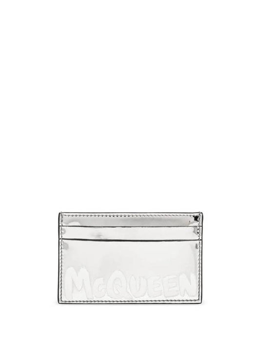 logo print silver tone card holder 7362301AATE - ALEXANDER MCQUEEN - BALAAN 1