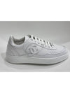 CC Logo Calfskin Low Top Sneakers White - CHANEL - BALAAN 4