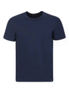 Cotton Crew Neck Short Sleeve T-Shirt Navy - TOM FORD - BALAAN.