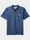 Polo short sleeve t shirt dark cobalt blue heather K570 413 - CARHARTT - BALAAN 5