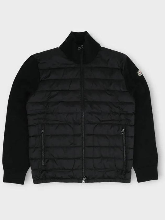 logo patch padded wool cardigan black 9B50700 A9341 999 - MONCLER - BALAAN 2