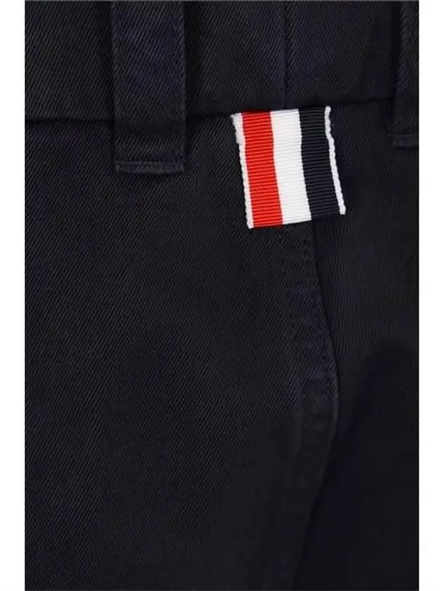 Cotton Twill Utility Straight Pants Navy - THOM BROWNE - BALAAN 5