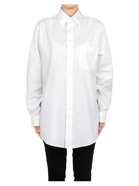 Pocket Cotton Long Sleeve Shirt White - MAISON MARGIELA - BALAAN.