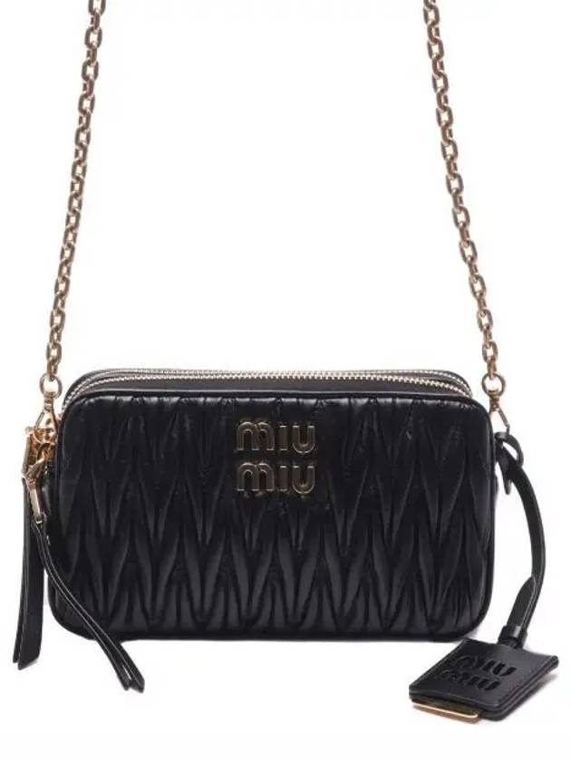 Matelasse Nappa Leather Mini Bag Black - MIU MIU - BALAAN 2