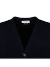 Milano Stitch Sprite Armband Cotton V-neck Cardigan Navy - THOM BROWNE - BALAAN 4