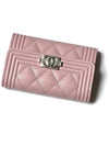 Boy Silver Caviar Card Wallet Pink - CHANEL - BALAAN 3