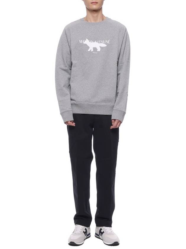 Profile Fox Stamp Clean Sweatshirt Grey Melange - MAISON KITSUNE - BALAAN 4