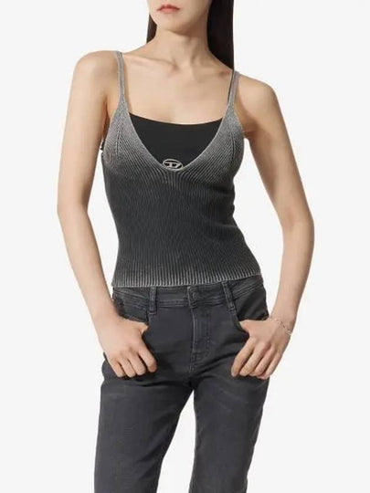 M Laila Faded Ribbed Knit Sleeveless Black - DIESEL - BALAAN 2