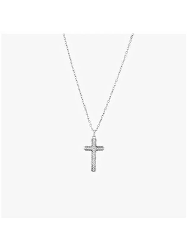 Insigne Pave Cross Rhodium Necklace White - SWAROVSKI - BALAAN 4