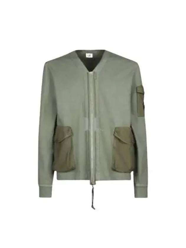 Men's Logo Patch Zip-Up Jacket Bronze Green - CP COMPANY - BALAAN 2