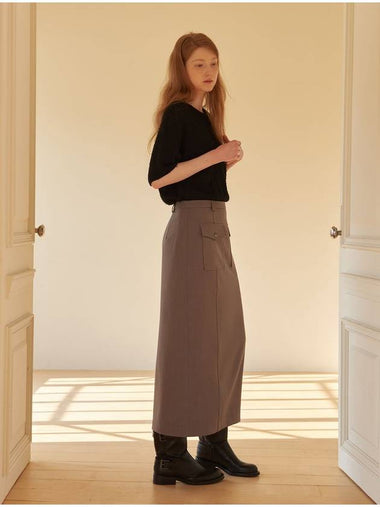 Pocket Long Skirt Brown - CORCA - BALAAN 1