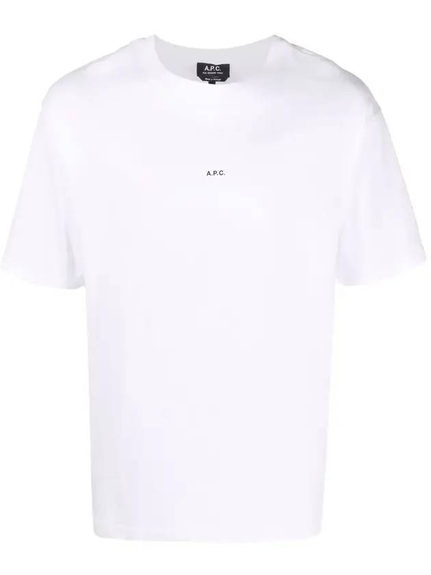 Men's Kyle Logo Print Cotton Jersey Short Sleeve T-Shirt  White - A.P.C. - BALAAN 1