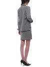 Milano Stitch V Neck Cardigan Grey - THOM BROWNE - BALAAN 7