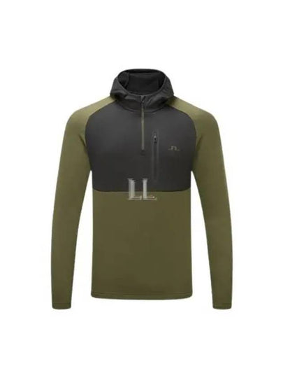 Men's Adam Quarter Zip Hoodie Forest Green - J.LINDEBERG - BALAAN 2