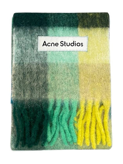 Check Mohair Muffler Yellow Green - ACNE STUDIOS - BALAAN 2