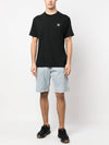 Pisato Effect Logo Patch Short Sleeve T-Shirt Black - STONE ISLAND - BALAAN 3