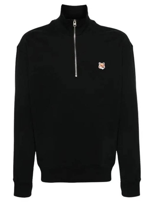 Fox Head Patch Half Zipper Sweatshirt Black - MAISON KITSUNE - BALAAN 2