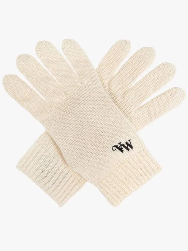 ORB Embroidered Cashmere Gloves Offwhite - VIVIENNE WESTWOOD - BALAAN 4