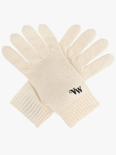 ORB Embroidered Cashmere Gloves Offwhite - VIVIENNE WESTWOOD - BALAAN 2