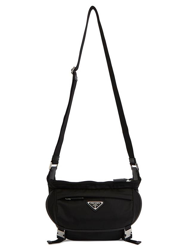 Re-Nylon Saffiano Leather Shoulder Bag Black - PRADA - BALAAN 8