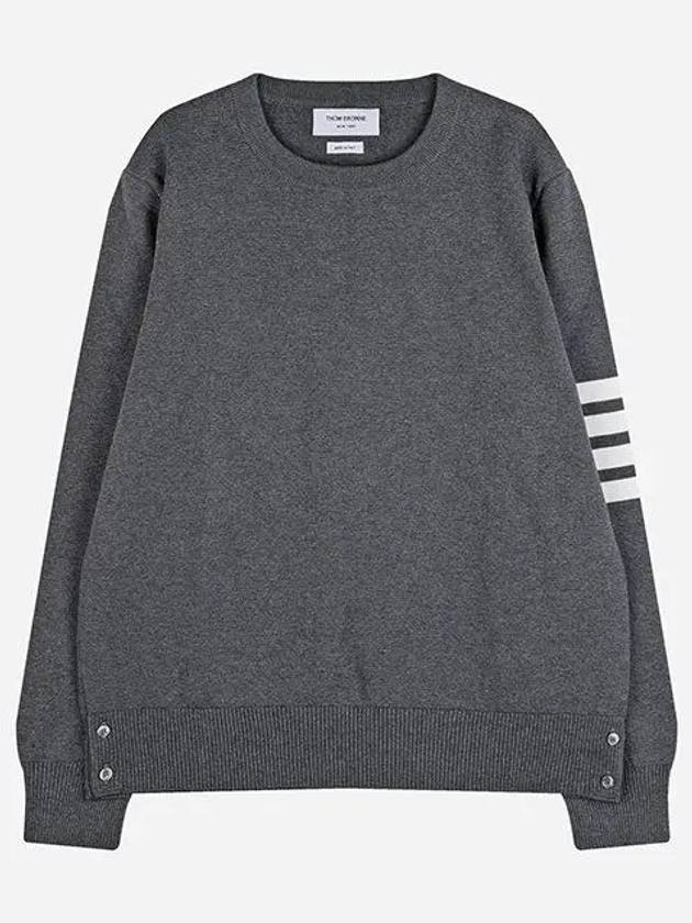 4 Bar Armband Milano Stitch Knit Top Mid Grey - THOM BROWNE - BALAAN 2