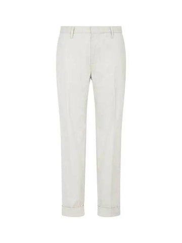 Men s Micro Pattern Roll up Chino Pants Gray 271269 - EMPORIO ARMANI - BALAAN 1