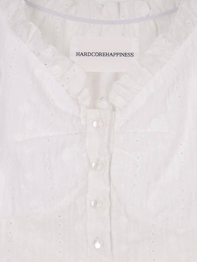 Wave shirring puff blouse flower_white - HARDCORE HAPPINESS - BALAAN 5