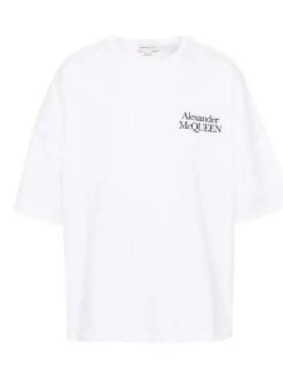 Logo Print Cotton Short Sleeve T-Shirt White - ALEXANDER MCQUEEN - BALAAN 2