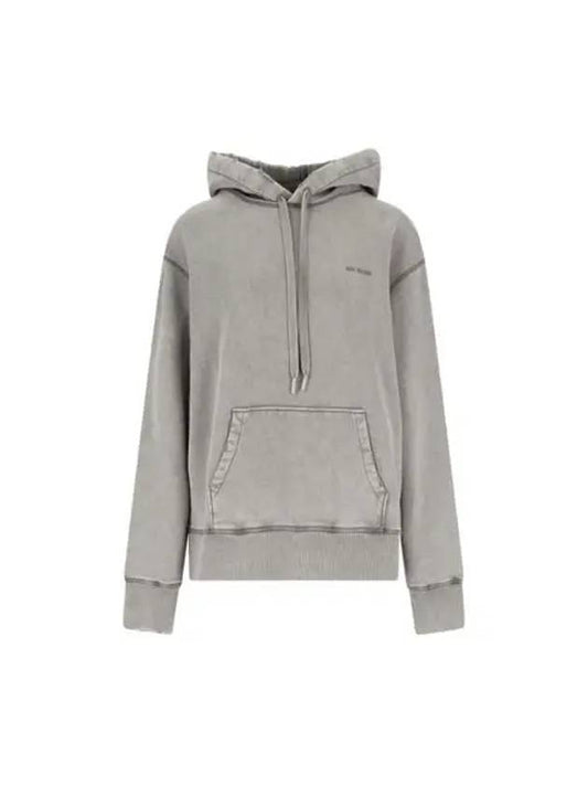 Embroidered Logo Hoodie Top Grey - AMI - BALAAN 2