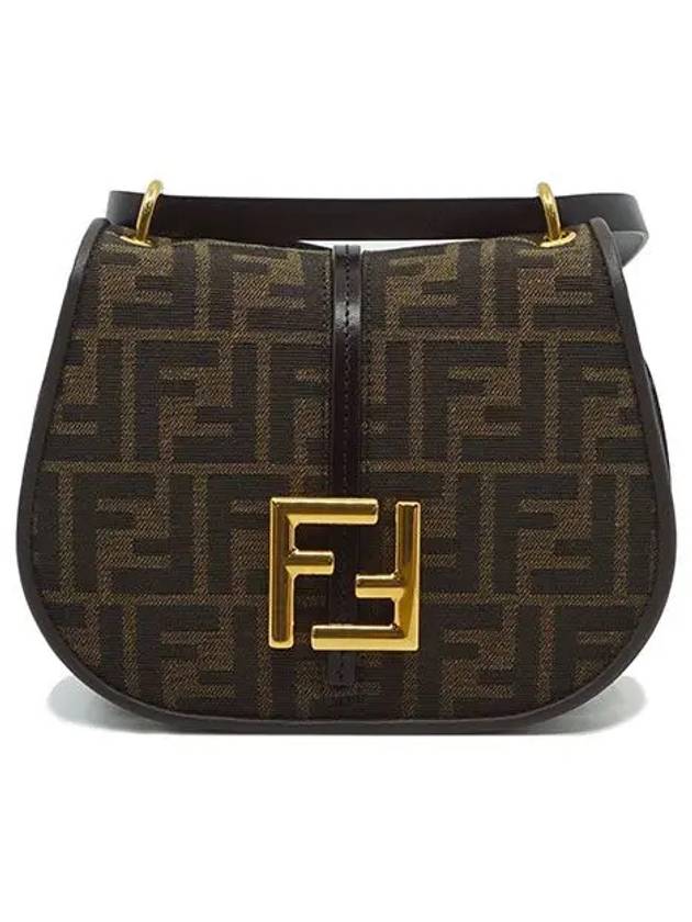 C'Mon FF Jacquard Small Shoulder Bag Brown - FENDI - BALAAN 2