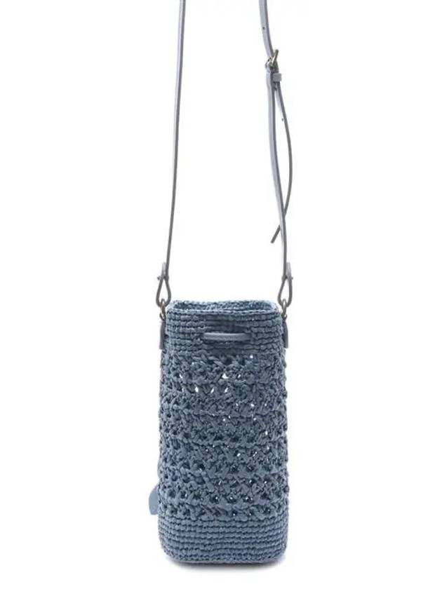 Embroidered Logo Crochet Bucket Bag Light Blue - MIU MIU - BALAAN 4