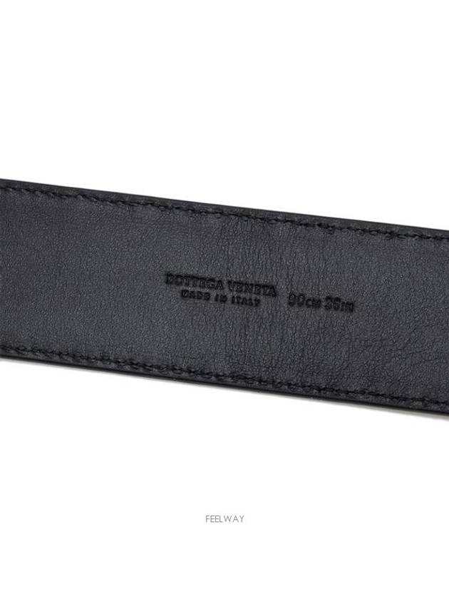 Men's Intrecciato Weaving Leather Belt Black - BOTTEGA VENETA - BALAAN 5