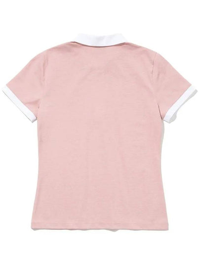 Color matching half zip-up short-sleeved t-shirt CORAL PINK - 20THHOLE - BALAAN 2