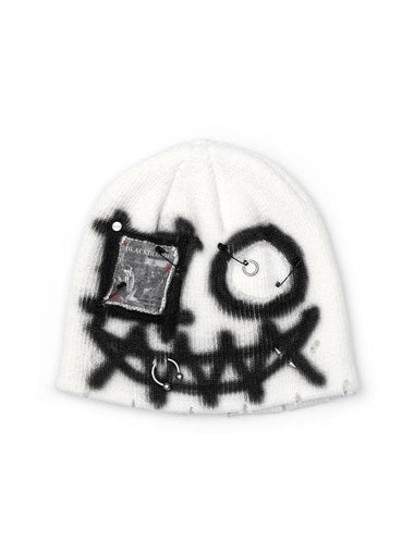 Goblin Graffiti Custom Beanie White - BLACKBLOND - BALAAN 1