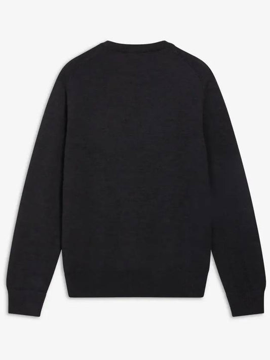 ZoZ Foxhead Patch Round Neck Knit Charcoal FM00528KT1036 ANM - MAISON KITSUNE - BALAAN 2