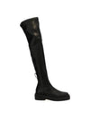 Rockstud Leather Thigh High Boots Black - VALENTINO - BALAAN 2