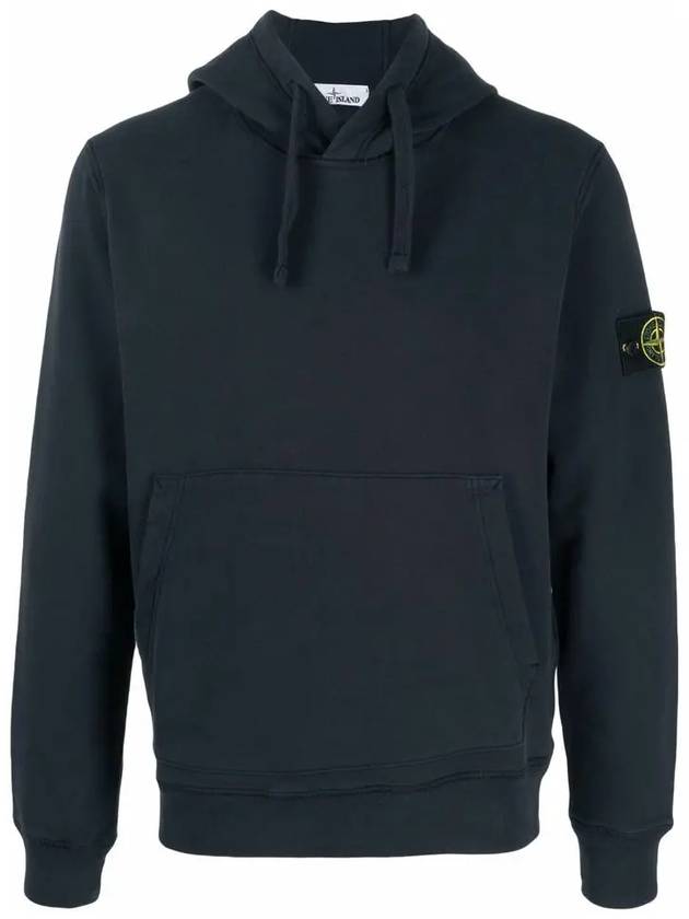 Wappen Patch Brushed Cotton Fleece Hoodie Navy - STONE ISLAND - BALAAN 2