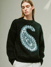 Bulky Brush Paisley Sweater Black - KND - BALAAN 1