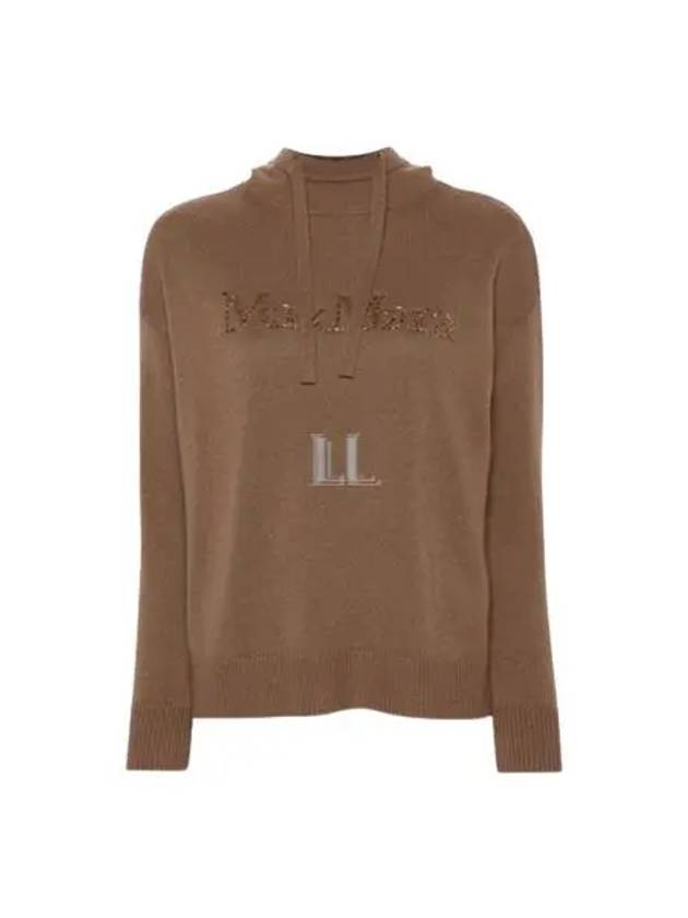 Logo Hooded Wool Knit Top Brown - S MAX MARA - BALAAN 2