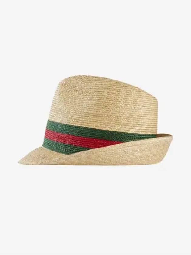 Woven Straw Fedora Beige - GUCCI - BALAAN 2